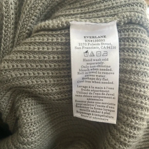 Everlane Women's Sage Green Half Zip Organic Cotton Oversize Sweater XXS - Picture 5 of 5